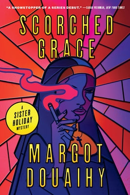 Paperback of Scorched Grace: A Sister Holiday Mystery by Gillian Flynn Books, showing the book cover with dark, fiery artwork.