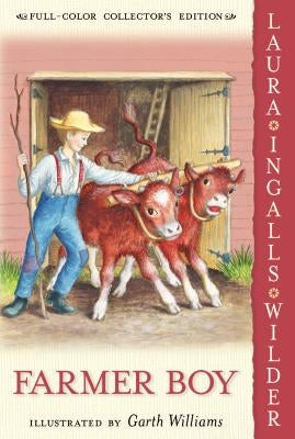 Paperback edition of Farmer Boy by HarperCollins showing the book cover with colorful illustrations and title text.