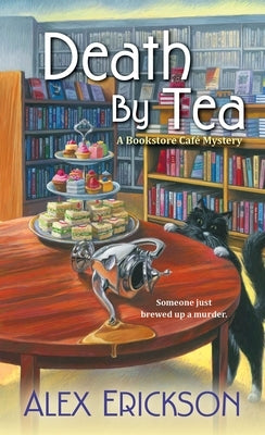 Mass market paperback of "Death by Tea" by Kensington Publishing, featuring a book cover with a mysterious tea-themed design.