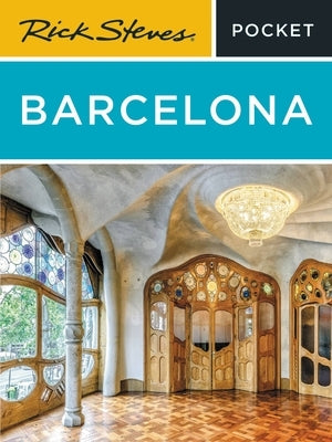 Rick Steves Pocket Barcelona paperback travel guide with city maps and tips, featuring colorful cover design.