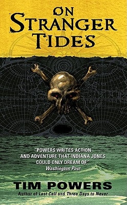 Mass market paperback of "On Stranger Tides" by Harper, showing the book cover with title and author text.