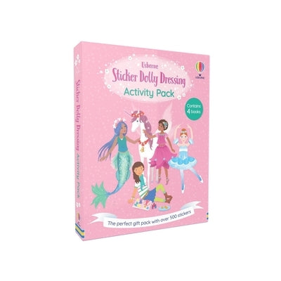 Paperback Sticker Dolly Dressing activity pack featuring ballerinas, best friends, mermaids, and unicorns by Usborne Books.