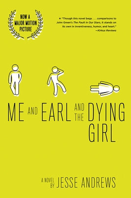 Paperback copy of "Me and Earl and the Dying Girl" by Harry N. Abrams, featuring the book cover with artwork and title.