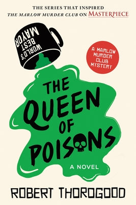 Paperback edition of The Queen of Poisons novel published by Poisoned Pen Press, showing the book's cover with intricate artwork.