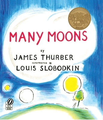 Many Moons paperback by Clarion Books featuring a colorful illustrated cover with a moon and whimsical design.