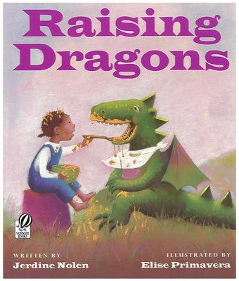 Paperback of Raising Dragons by Clarion Books featuring colorful dragon illustrations on the cover.