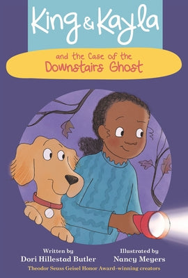 Paperback of King & Kayla and the Case of the Downstairs Ghost by Peachtree Publishers, showing the book cover with title and illustrations.