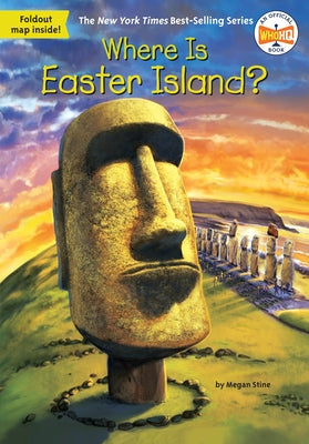 Paperback book titled "Where Is Easter Island?" by Penguin Workshop featuring colorful cover art with Easter Island statues.