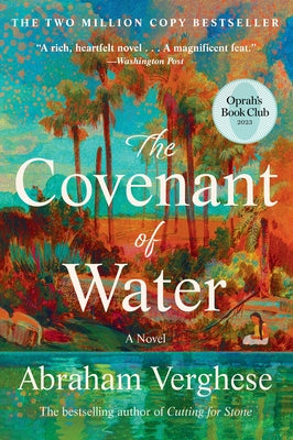 Paperback of The Covenant of Water by Grove Press, featuring the book cover with title and author details.
