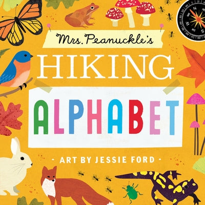 Mrs. Peanuckle's Hiking Alphabet board book by Rodale Kids, featuring colorful pages with alphabet letters and hiking-themed illustrations.