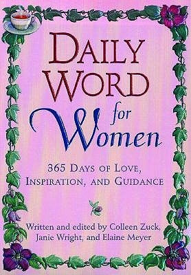 Paperback copy of Daily Word for Women by Berkley Books, featuring a colorful cover with inspirational and love-themed design.
