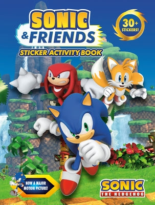 Paperback Sonic & Friends Sticker Activity Book featuring colorful pages with characters and sticker activities for children.