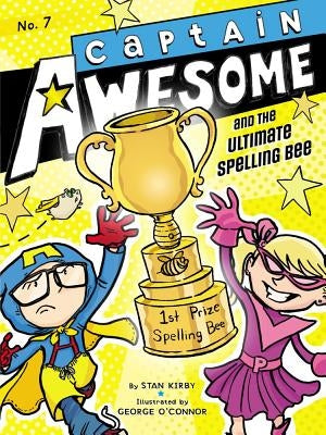 Paperback copy of "Captain Awesome and the Ultimate Spelling Bee" by Little Simon featuring colorful book cover art.