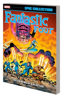Marvel Universe Fantastic Four Epic Collection paperback featuring cover art of the Fantastic Four with Galactus in a cosmic scene.