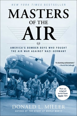 Paperback book titled "Masters of the Air" by Simon & Schuster featuring a cover with WWII bomber aircraft and historical imagery.