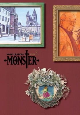 Paperback of Monster: The Perfect Edition, Vol. 5 by Viz Media, featuring detailed cover art with manga illustrations.