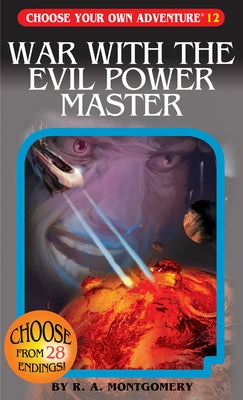 Paperback "War with the Evil Power Master" Choose Your Own Adventure book with colorful cover artwork.