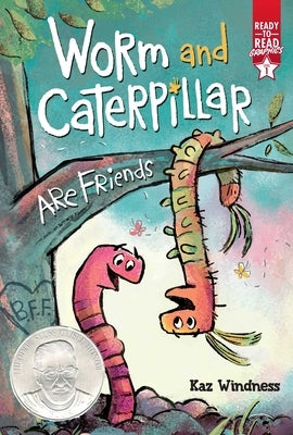 Paperback book titled "Worm and Caterpillar Are Friends" from Simon Spotlight, featuring colorful illustrations of a worm and caterpillar.