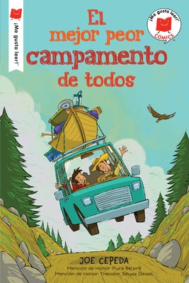 Paperback of "El Mejor Peor Campamento de Todos" by Holiday House, showing the book cover with colorful illustrations.