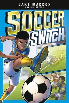 Paperback soccer switch book by Stone Arch Books featuring colorful cover art with children playing soccer.