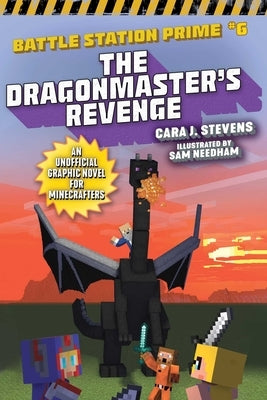 Paperback copy of The Dragonmaster's Revenge unofficial graphic novel for Minecrafters by Sky Pony, featuring colorful Minecraft-inspired cover art.