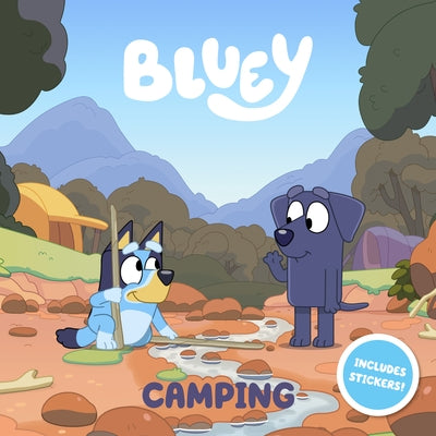 Paperback of Bluey: Camping by Penguin Young Readers Licenses featuring colorful cover art with Bluey and friends in a camping scene.