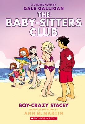 Paperback of Boy-Crazy Stacey graphic novel from the Baby-Sitters Club series by Graphix, showing colorful book cover art.