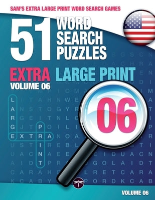 Paperback of Sam's Extra Large-Print Word Search Games by Legendarymedia, featuring colorful cover with puzzles and game title.