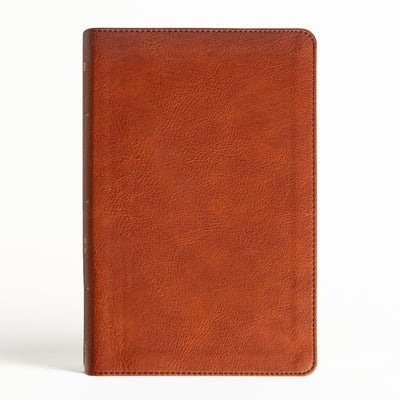 Holman NASB Large Print Personal Size Reference Bible in Burnt Sienna Leathertouch with gold-foiled title on the cover.