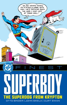 Paperback comic book titled DC Finest: Superboy and Superdog from Krypton by DC Comics, featuring colorful superhero characters.