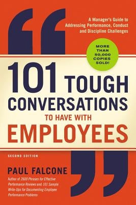 Paperback of "101 Tough Conversations to Have with Employees" by HarperCollins Leadership, showing the book cover with title and author.