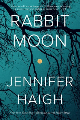 Back Bay Books Rabbit Moon paperback book cover with a whimsical moon illustration and a dark, starry background