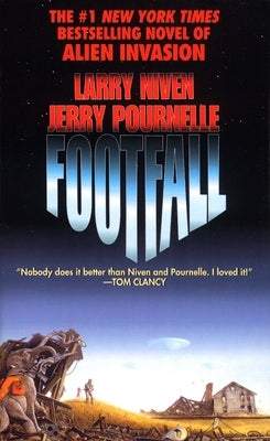 Mass market paperbound copy of "Footfall" by Del Rey Books featuring the book cover with sci-fi artwork.