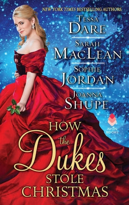 Mass market paperbound book titled "How the Dukes Stole Christmas" by Avon Books, featuring festive holiday romance themes.