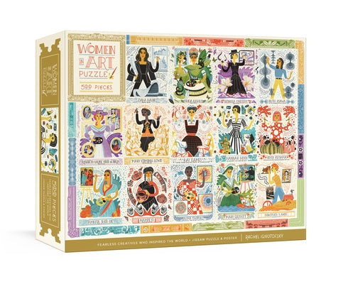 Women in Art Puzzle featuring vibrant artwork of fearless female creators, 500-piece jigsaw puzzle for adults and kids.