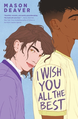 Paperback copy of "I Wish You All the Best" by Push, featuring a close-up of the book cover with colorful artwork.