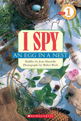 Paperback I Spy an Egg in a Nest Scholastic Reader Level 1 by Cartwheel Books, showing a colorful illustrated nest with an egg.