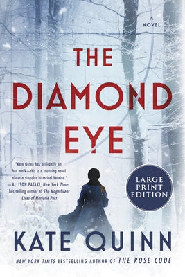 Paperback copy of The Diamond Eye novel by William Morrow Large Print featuring a cover with a striking design.