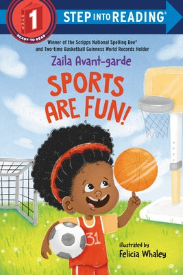 Open paperback of "Sports Are Fun!" by Random House Books for Young Readers, showing colorful sports-themed illustrations.