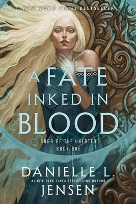 Paperback of "A Fate Inked in Blood" by Del Rey Books, showing the book cover with dark fantasy artwork.