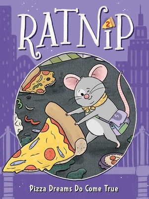 Paperback copy of "Pizza Dreams Do Come True" by Little Simon, featuring colorful cover art with playful pizza illustrations.
