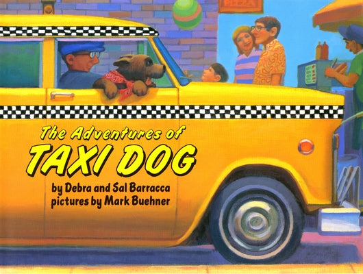 Paperback copy of "The Adventures of Taxi Dog" by Puffin Books featuring colorful cover art with a cheerful dog and a yellow taxi.