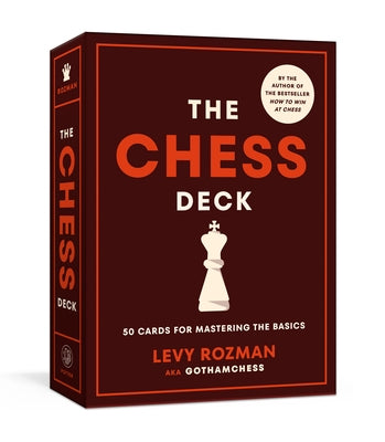 Set of 50 educational chess cards from The Chess Deck by Clarkson Potter Publishers, featuring basic chess strategies and tips.