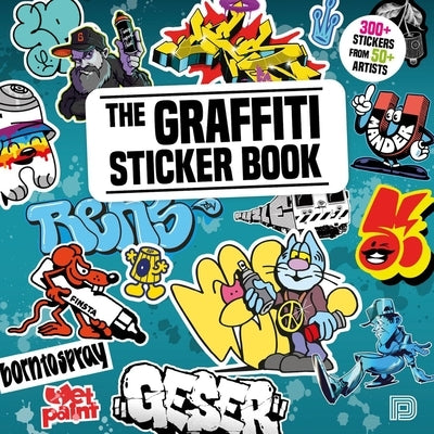 Paperback Graffiti Sticker Book with 300+ stickers from 50+ artists, featuring vibrant graffiti art and urban designs.