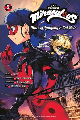 Paperback manga book "Miraculous: Tales of Ladybug & Cat Noir 2" by Kodansha Comics, featuring colorful cover art.