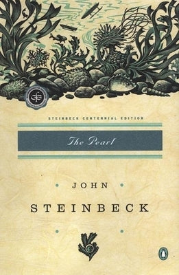 Paperback of "The Pearl" by Penguin Books, showing the book cover with title and author on a plain background.