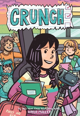 Paperback copy of Crunch by Clarion Books, featuring colorful cover art with bold typography and playful illustration.