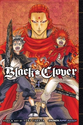 Black Clover Vol. 4 paperback manga book by Viz Media featuring colorful cover art and character illustrations.