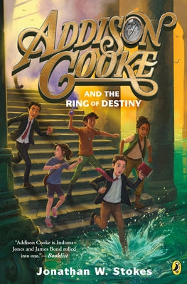 Paperback of Addison Cooke and the Ring of Destiny by Puffin Books showing the book cover with colorful illustrations.