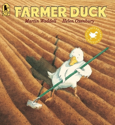 Paperback Farmer Duck book by Candlewick Press, showing colorful cover with illustrated duck and farm scene.